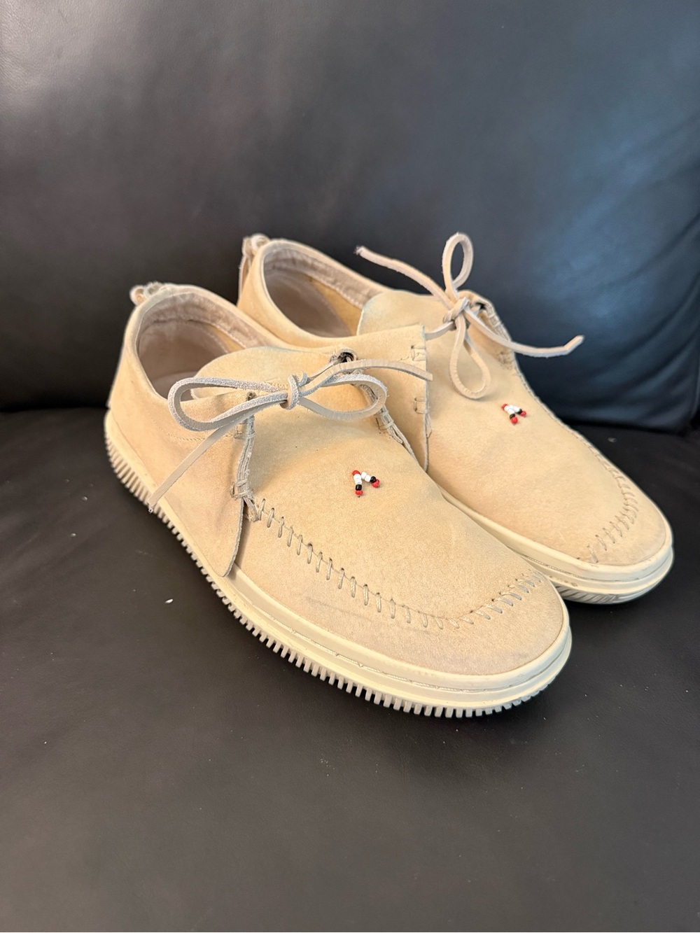 Clear Weather Santora VX Suede Beaded Shoes Moccasins Mens 8.5 Women’s 10
